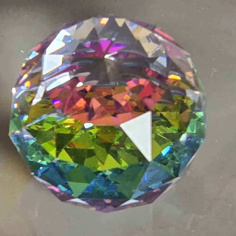 Swarovski Crystal Society SCS Black Swan Logo Faceted Crystal Ball Paperweight